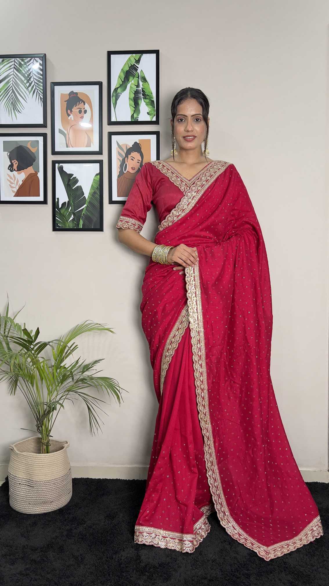 Vichitra Silk Traditional Saree
