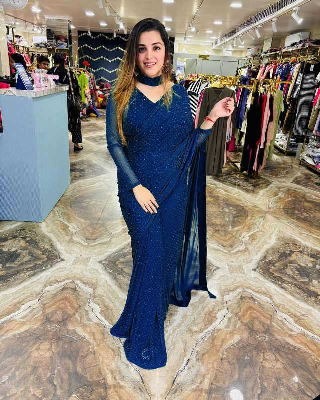 Faux Georgette Designer Saree in Rama