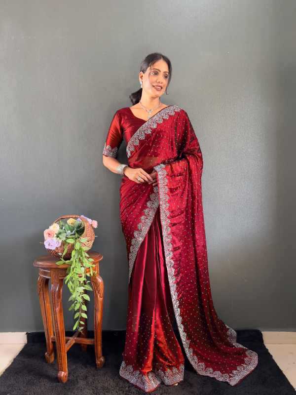 Rangoli Silk Designer Saree in Wine