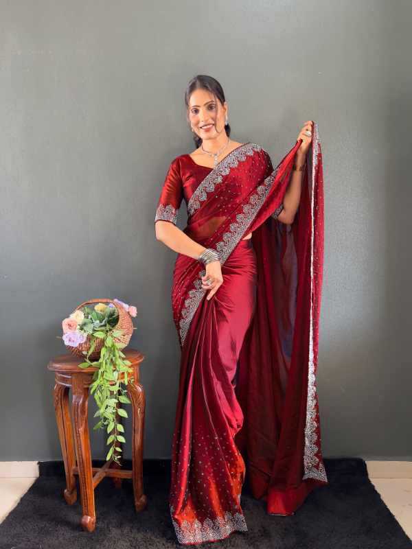 Rangoli Silk Designer Saree in Wine