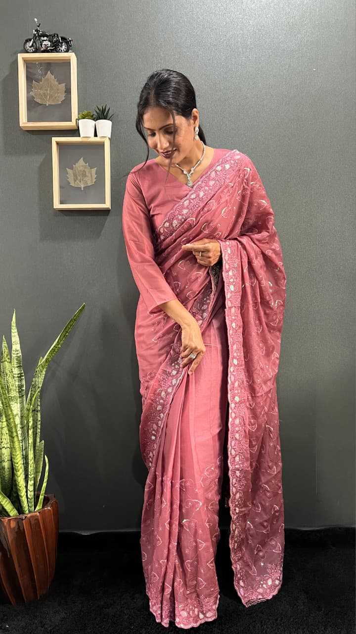 Georgette Saree in Navy Blue