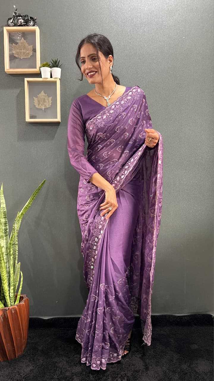 Georgette Saree in Navy Blue