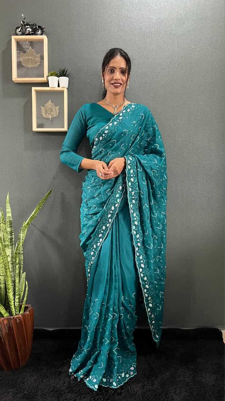 Georgette Saree in Navy Blue