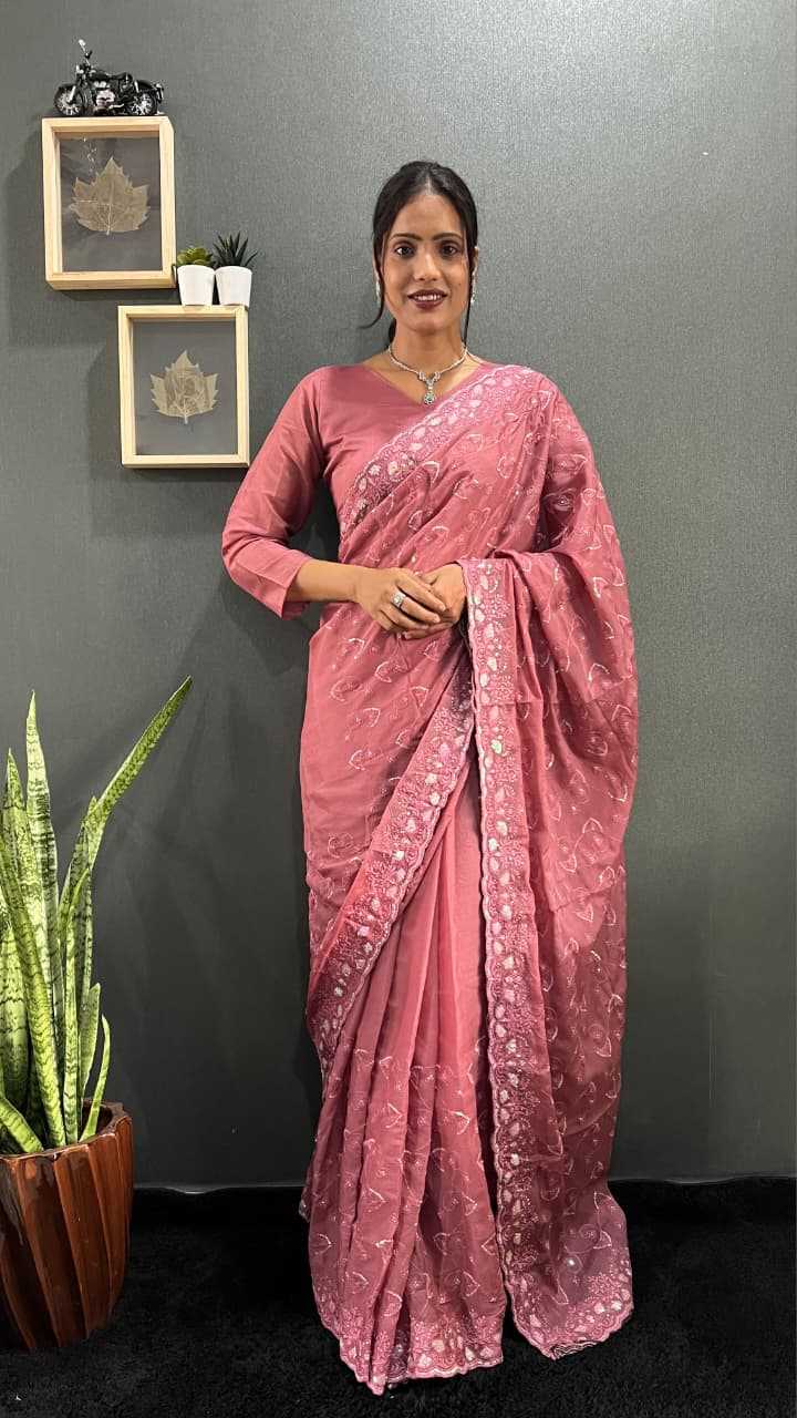 Georgette Saree in Navy Blue