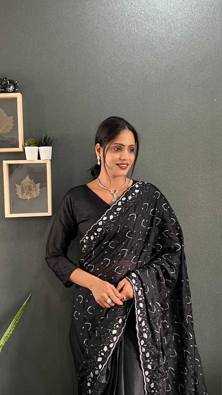 Georgette Saree in Navy Blue