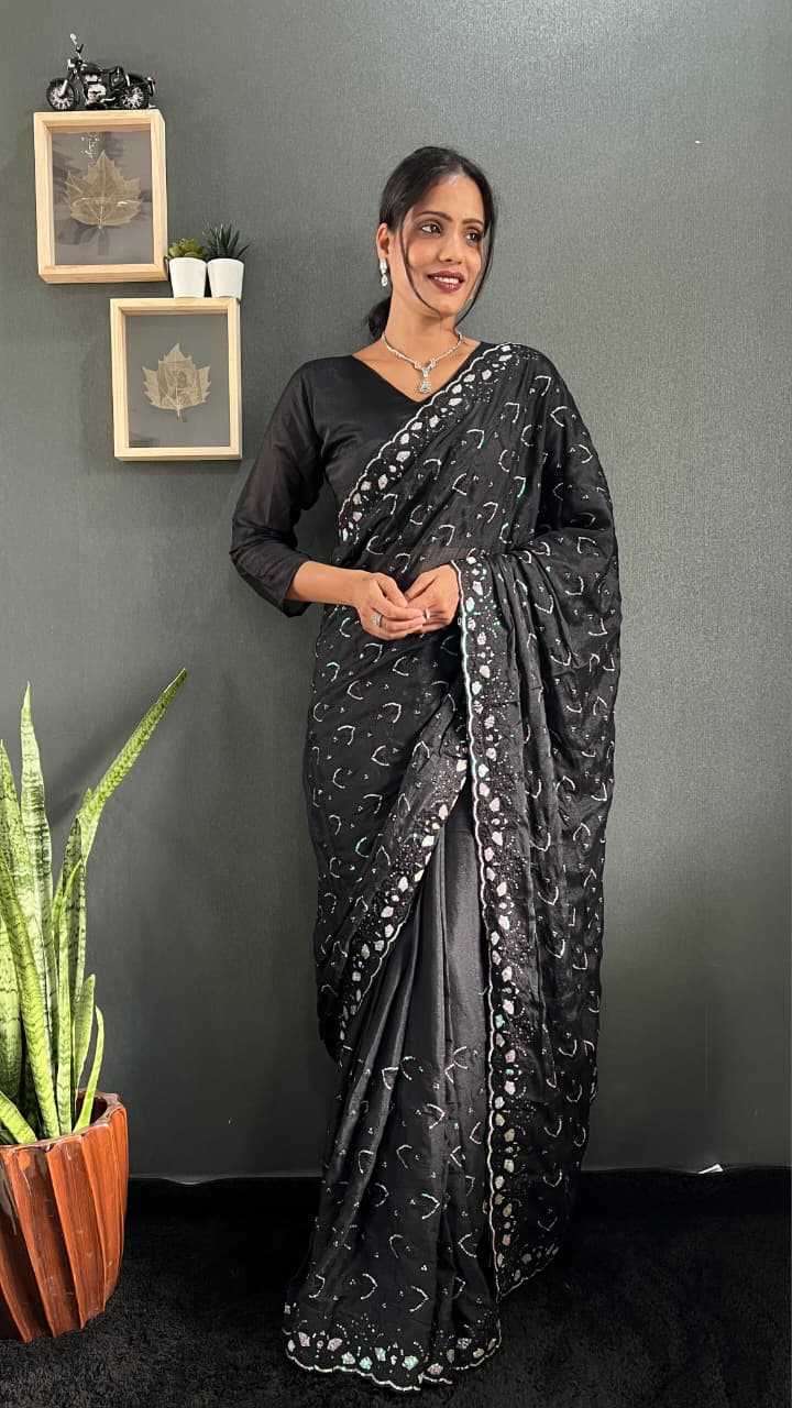 Georgette Saree in Navy Blue