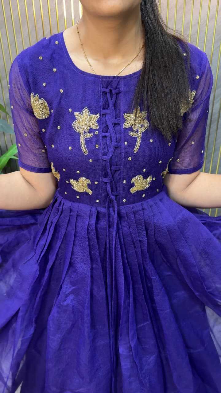 Kota Chex Embroidery Gown