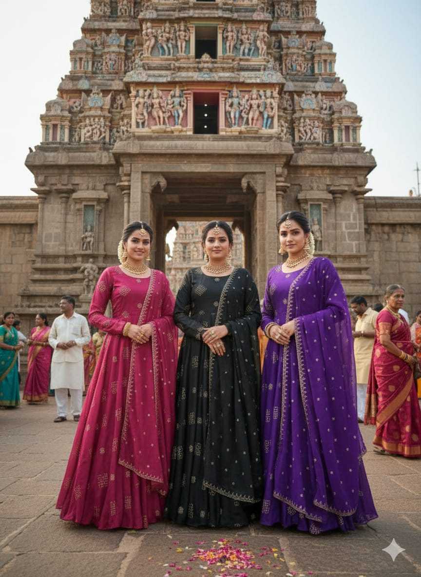 Rangoli Silk Printed Gown