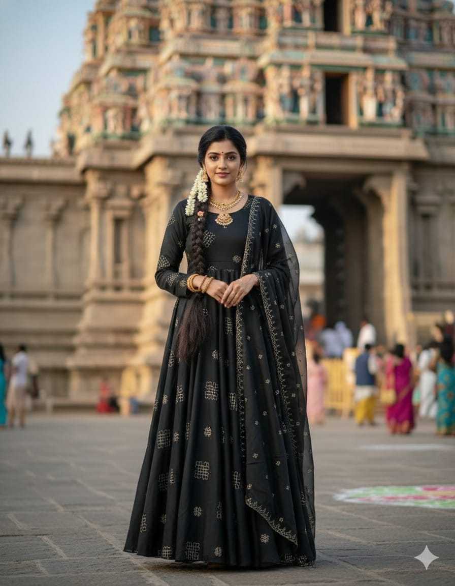 Rangoli Silk Printed Gown