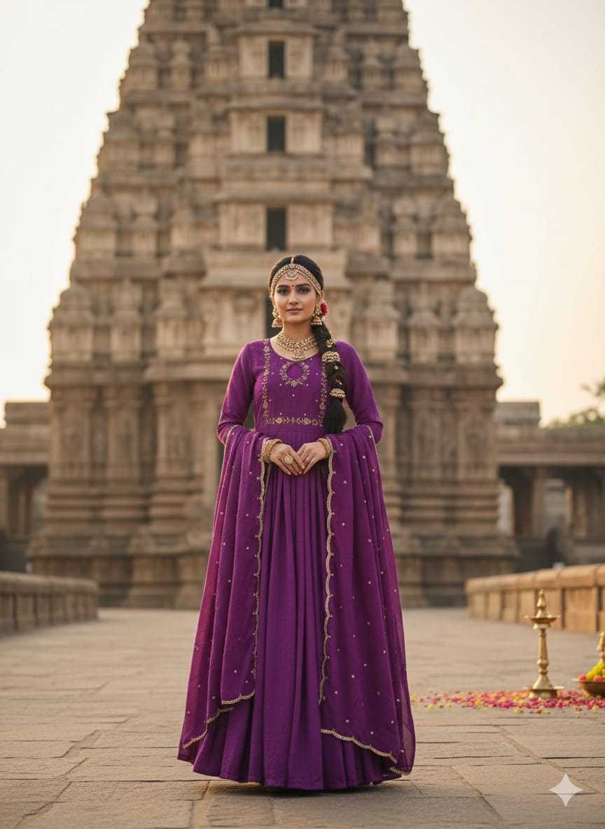 Vichitra Silk Party Gown