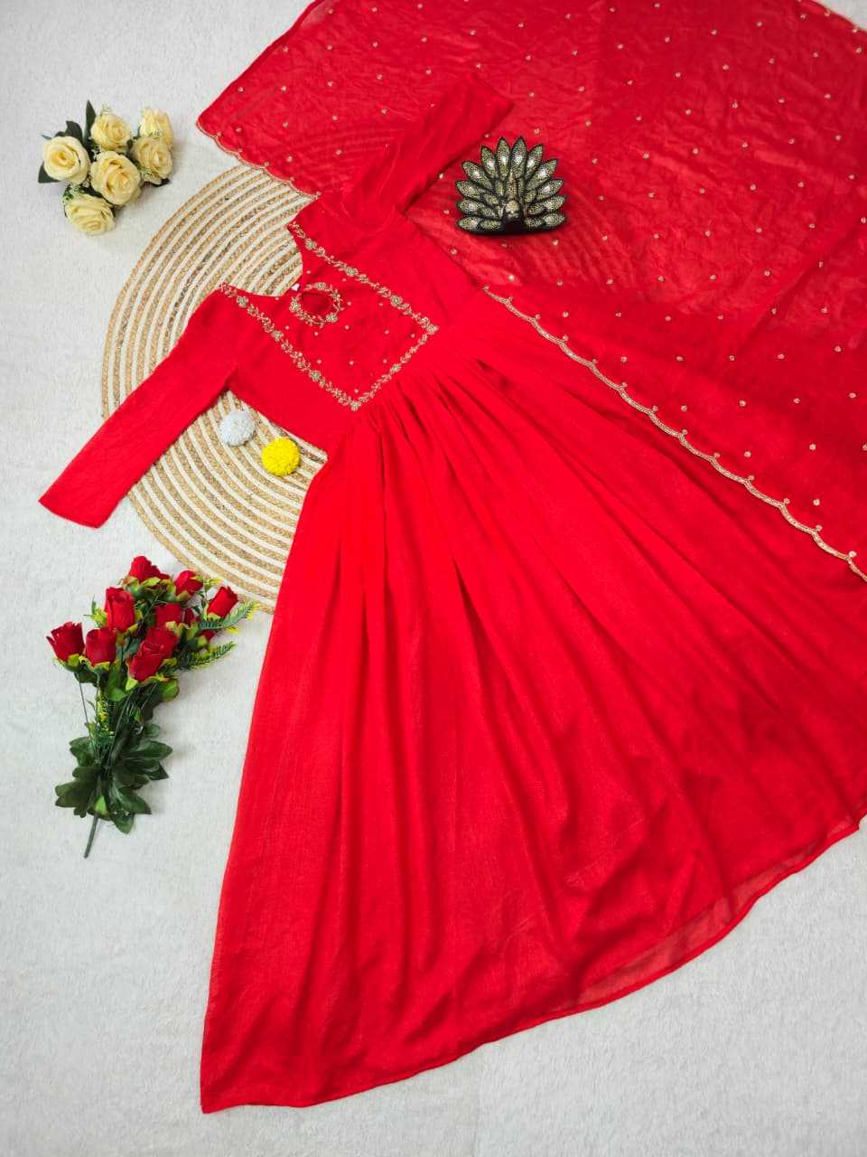 Vichitra Silk Party Gown