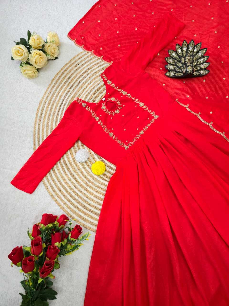 Vichitra Silk Party Gown