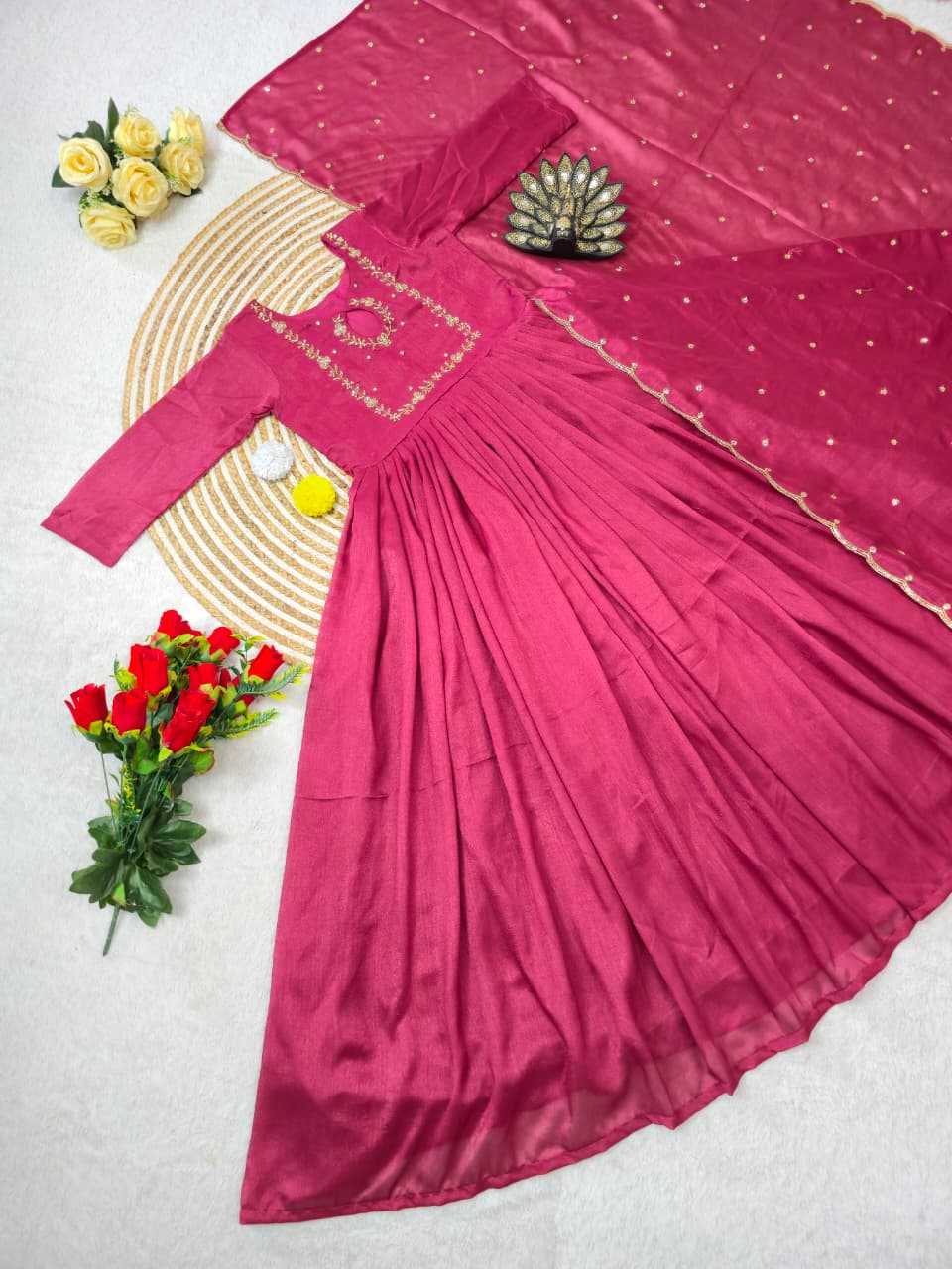 Vichitra Silk Party Gown