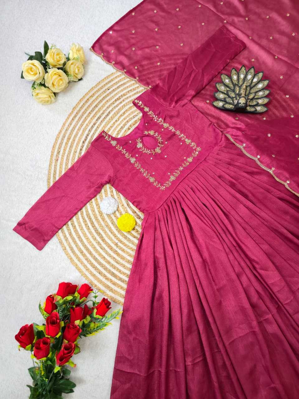 Vichitra Silk Party Gown