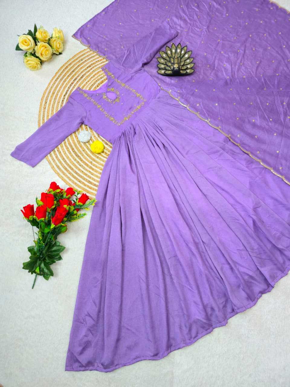 Vichitra Silk Party Gown