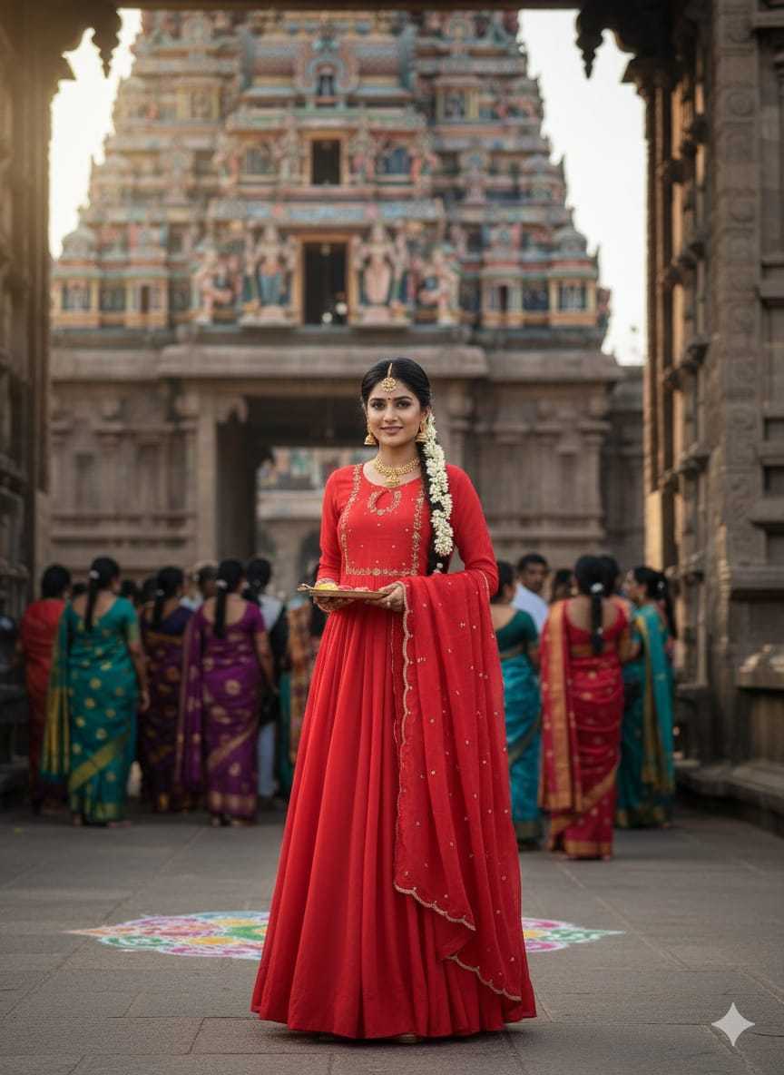 Vichitra Silk Party Gown
