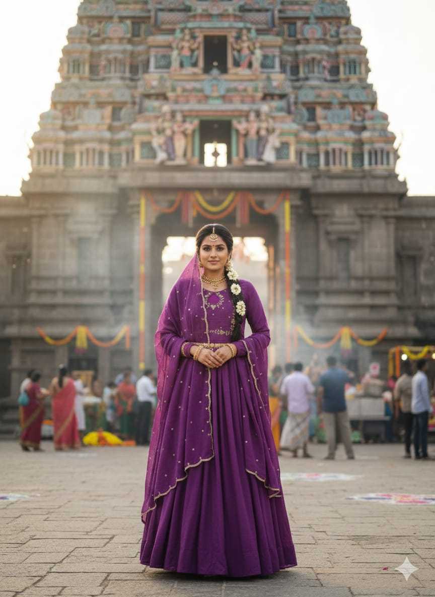 Vichitra Silk Party Gown
