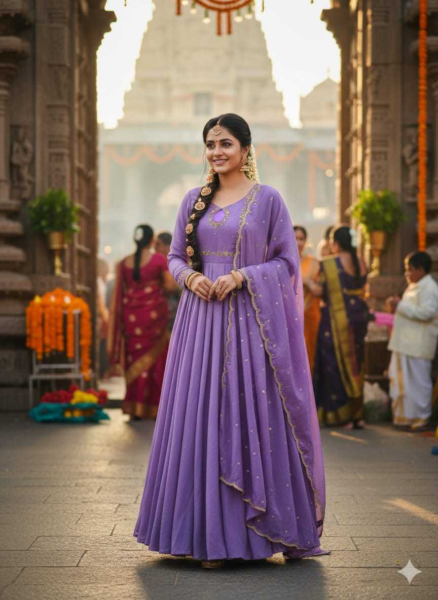 Vichitra Silk Party Gown