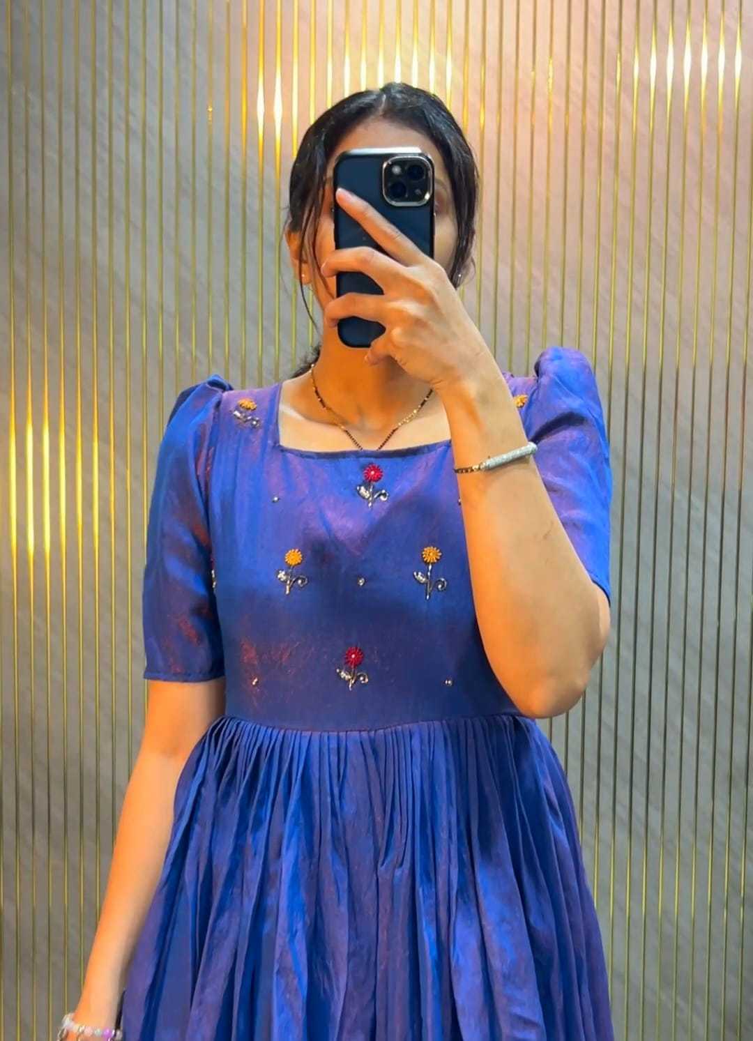 Vichitra Silk Party Wear Dress