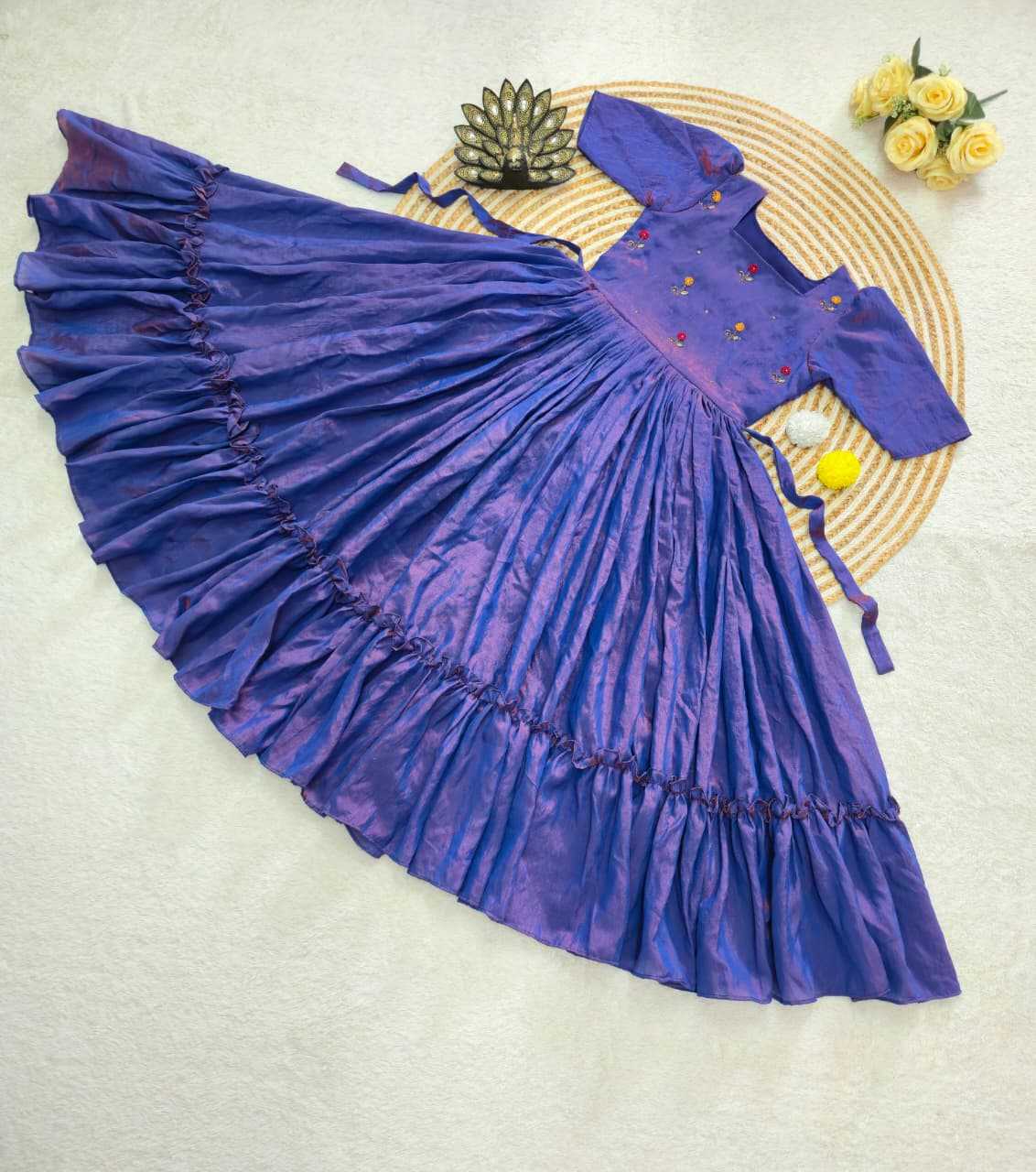 Vichitra Silk Party Wear Dress