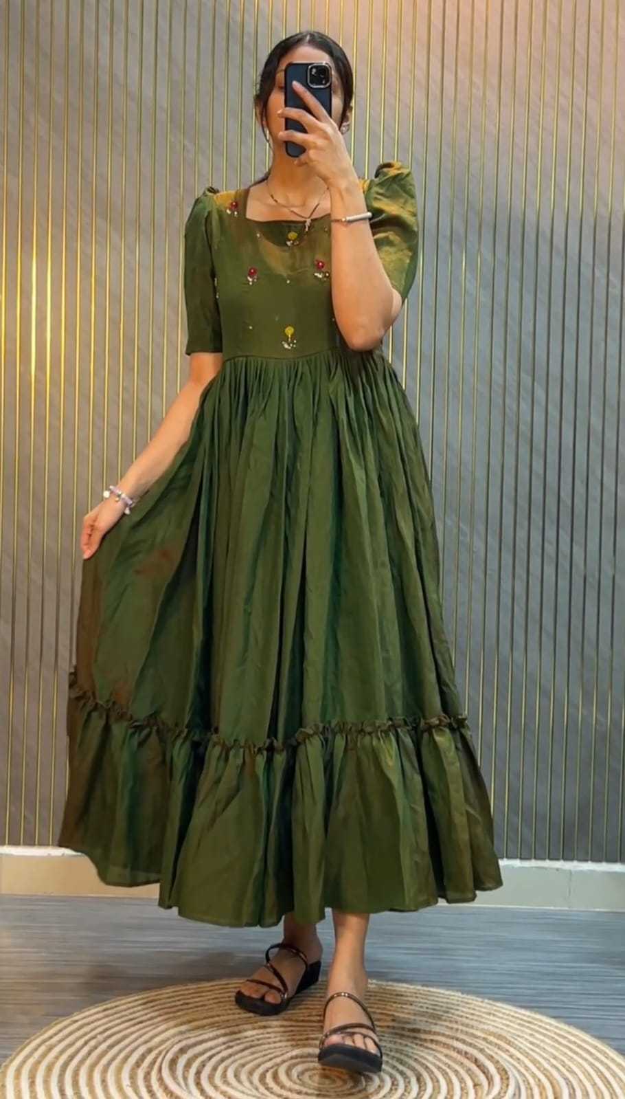 Vichitra Silk Party Wear Dress