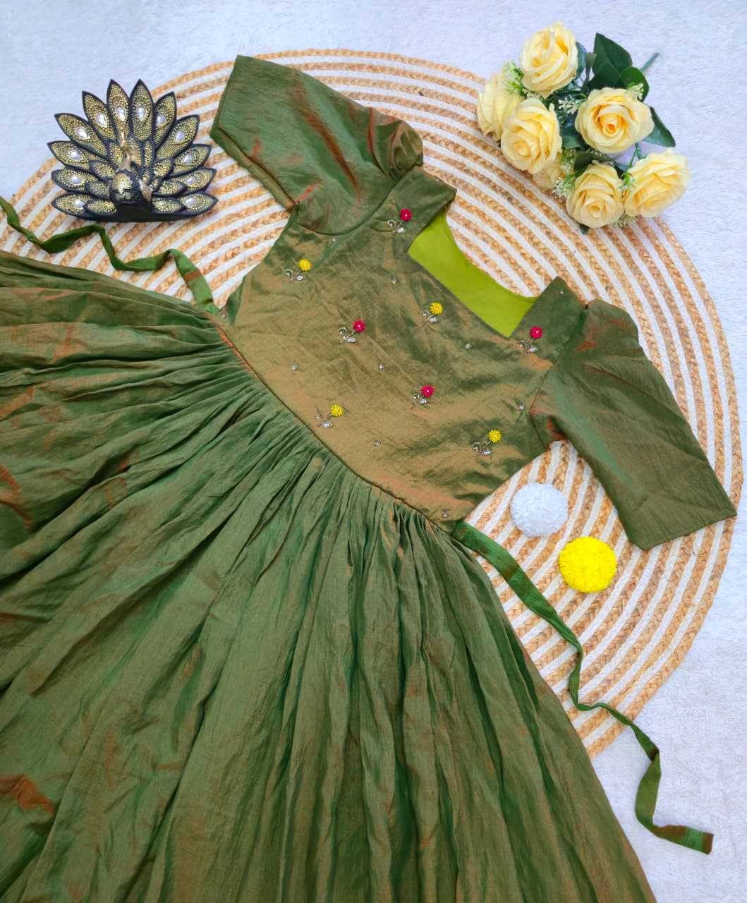 Vichitra Silk Party Wear Dress