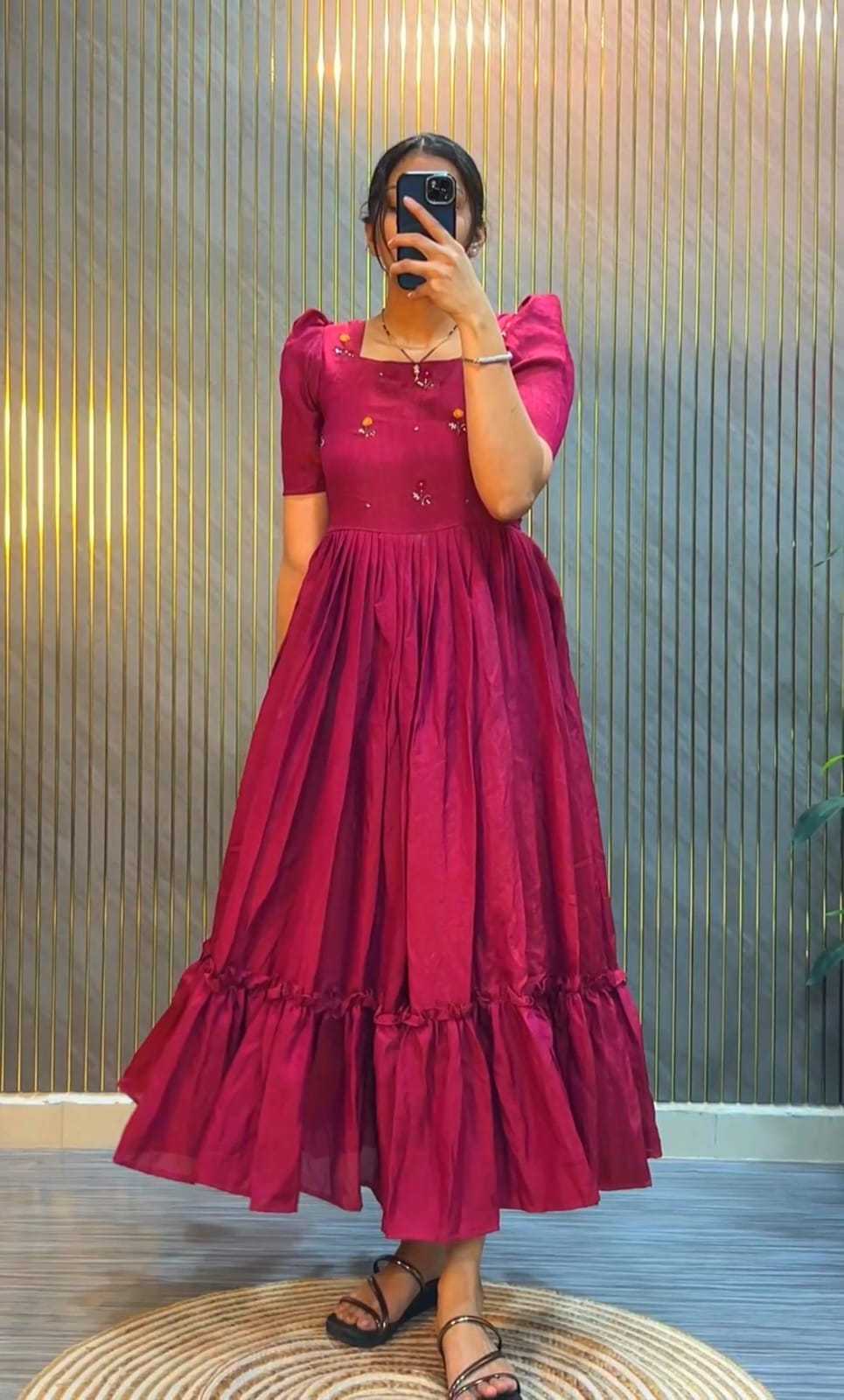Vichitra Silk Party Wear Dress