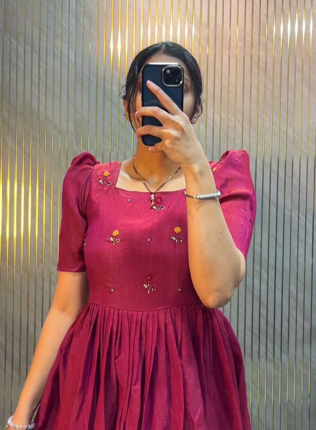 Vichitra Silk Party Wear Dress