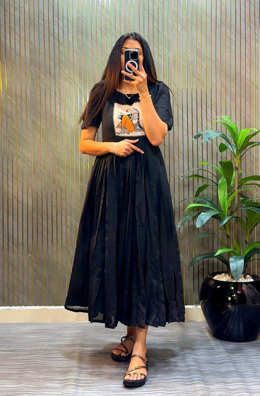 Vichitra Silk Party Gown