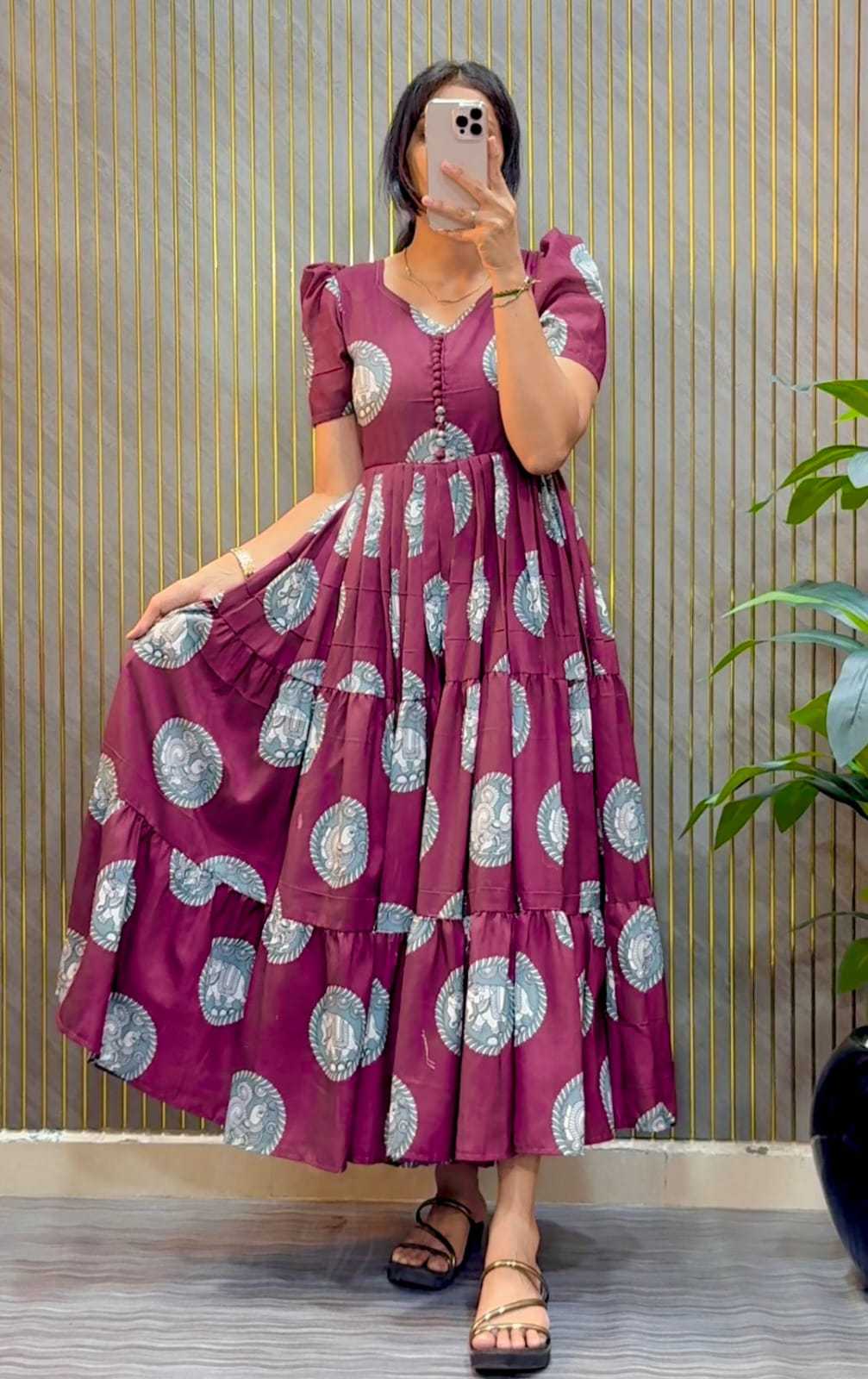 Cotton Cambric Printed Gown