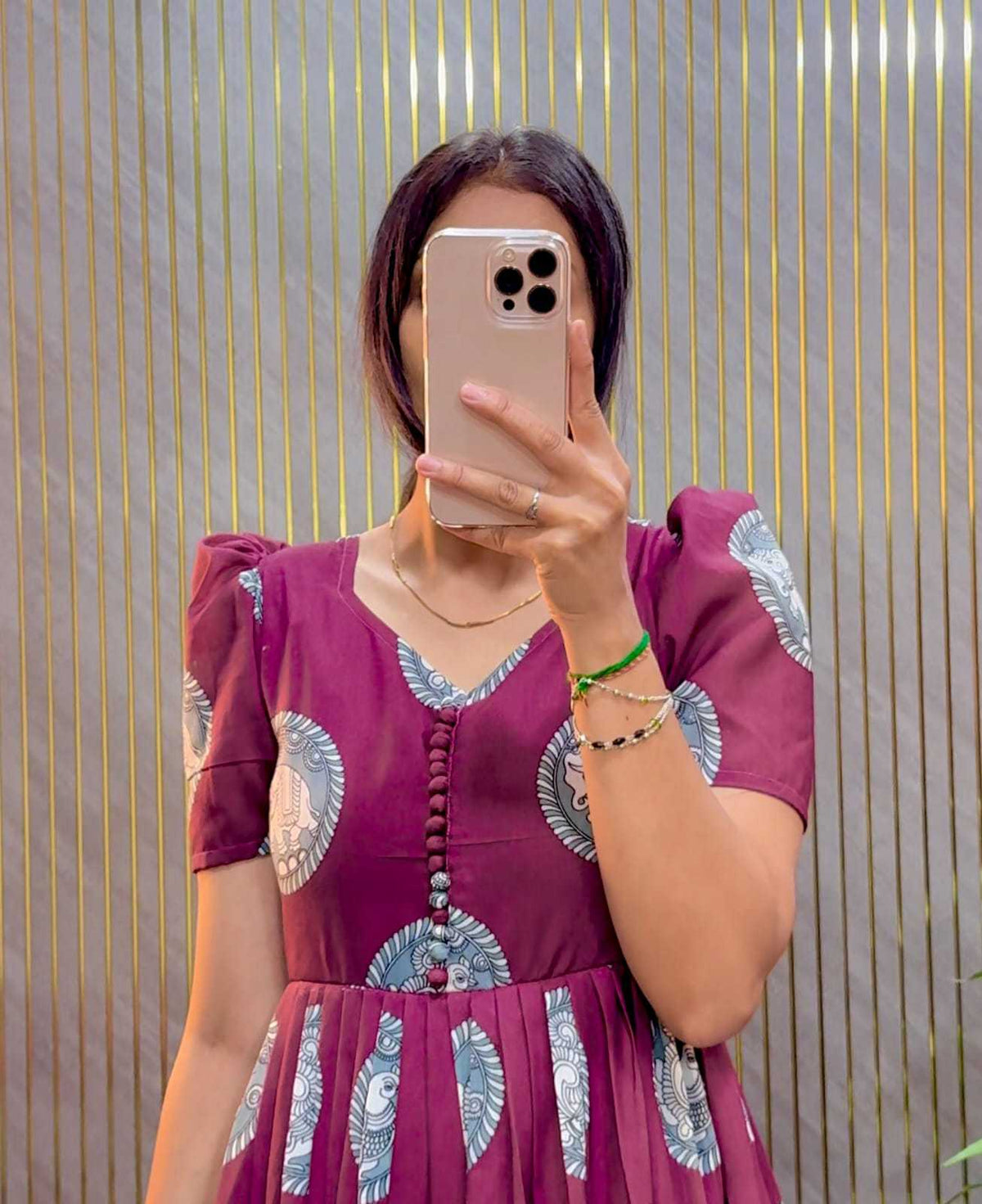 Cotton Cambric Printed Gown