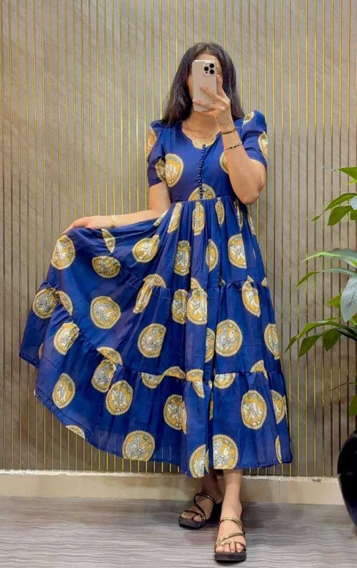 Cotton Cambric Ethnic Gown