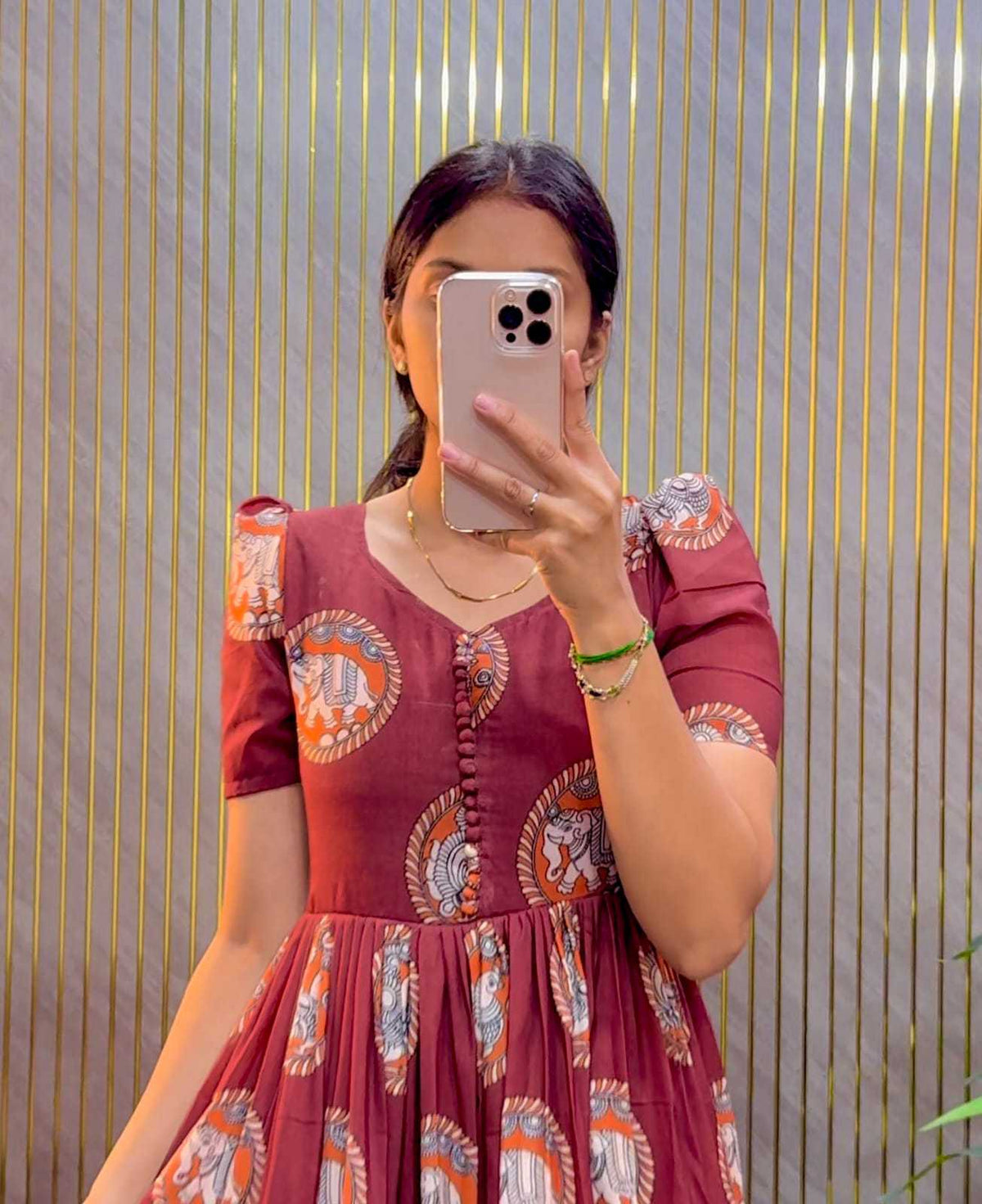 Cotton Cambric Printed Gown