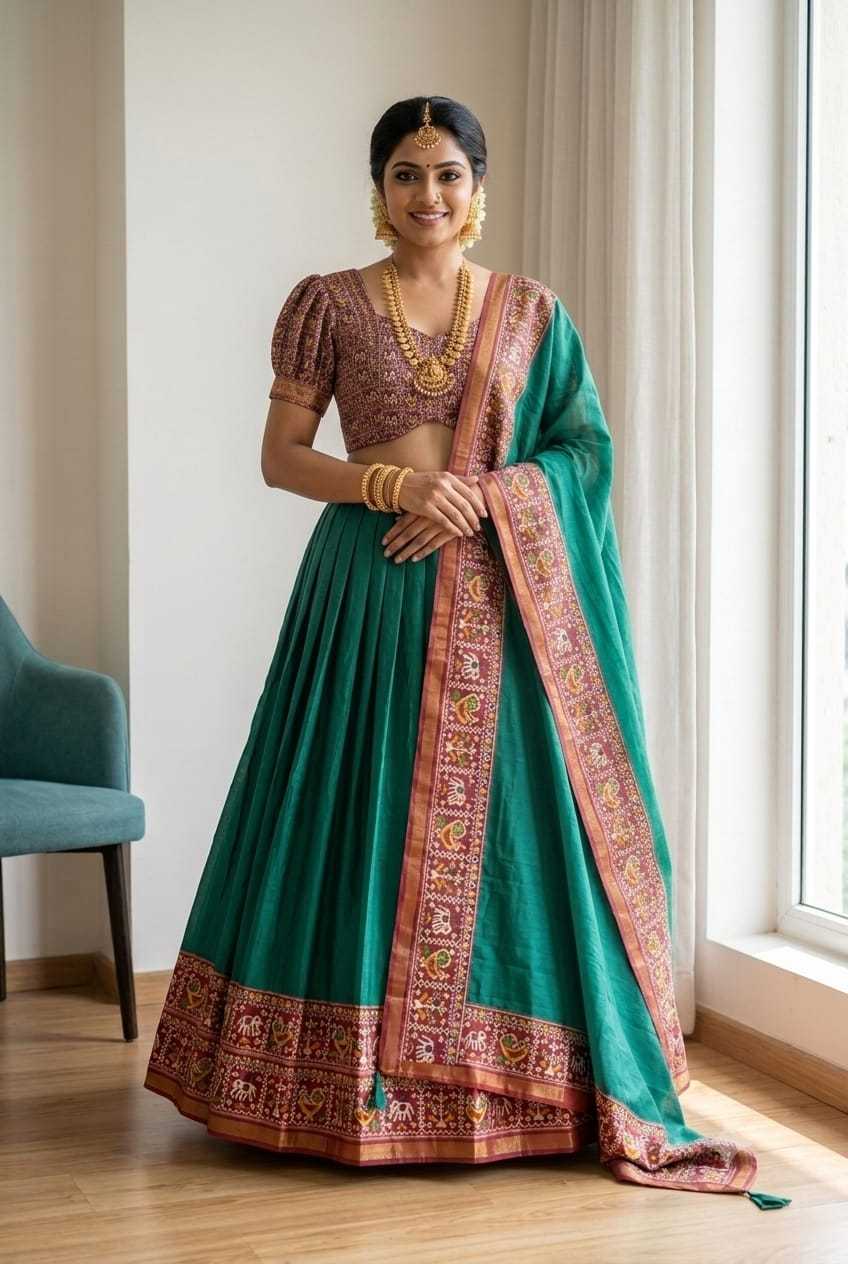 Dola Silk Designer Lehenga in Green