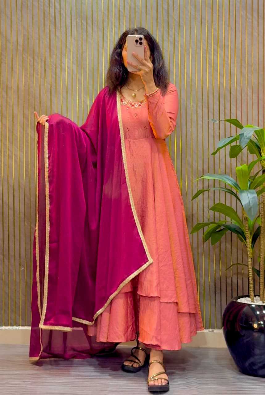 Tissue Silk Party Wear Gown