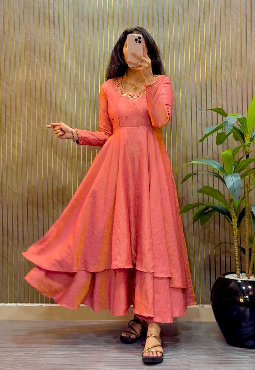Tissue Silk Party Wear Gown