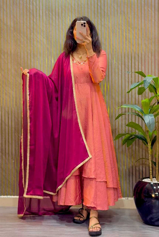Tissue Silk Party Wear Gown