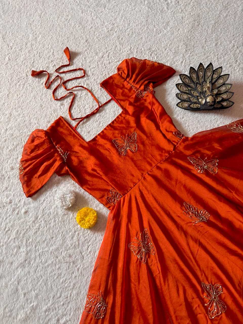 Rangoli Silk Party Wear Gown