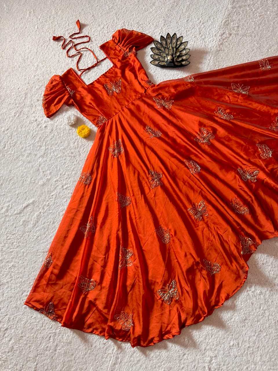 Rangoli Silk Party Wear Gown