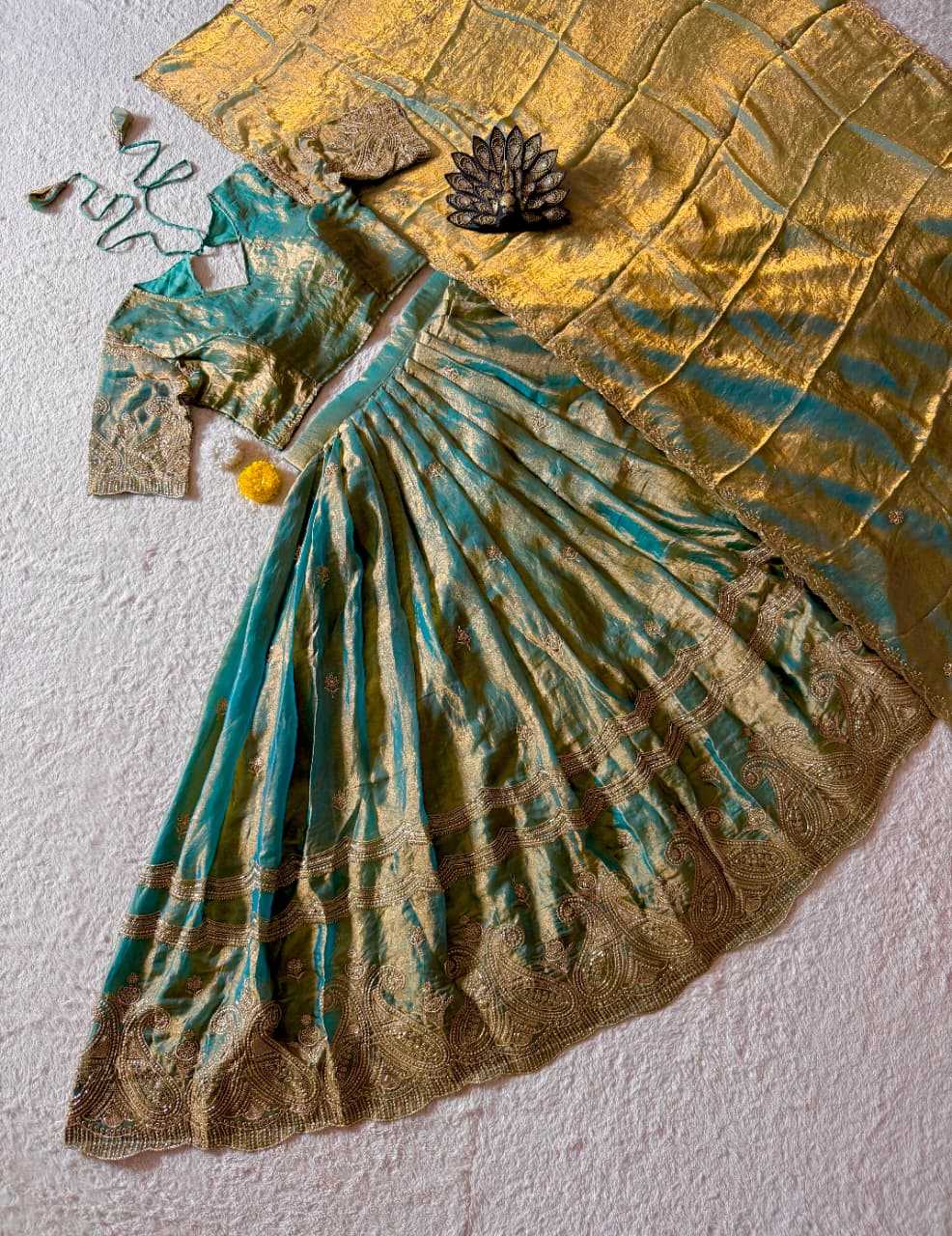 Space Silk Designer Lehenga in Purple