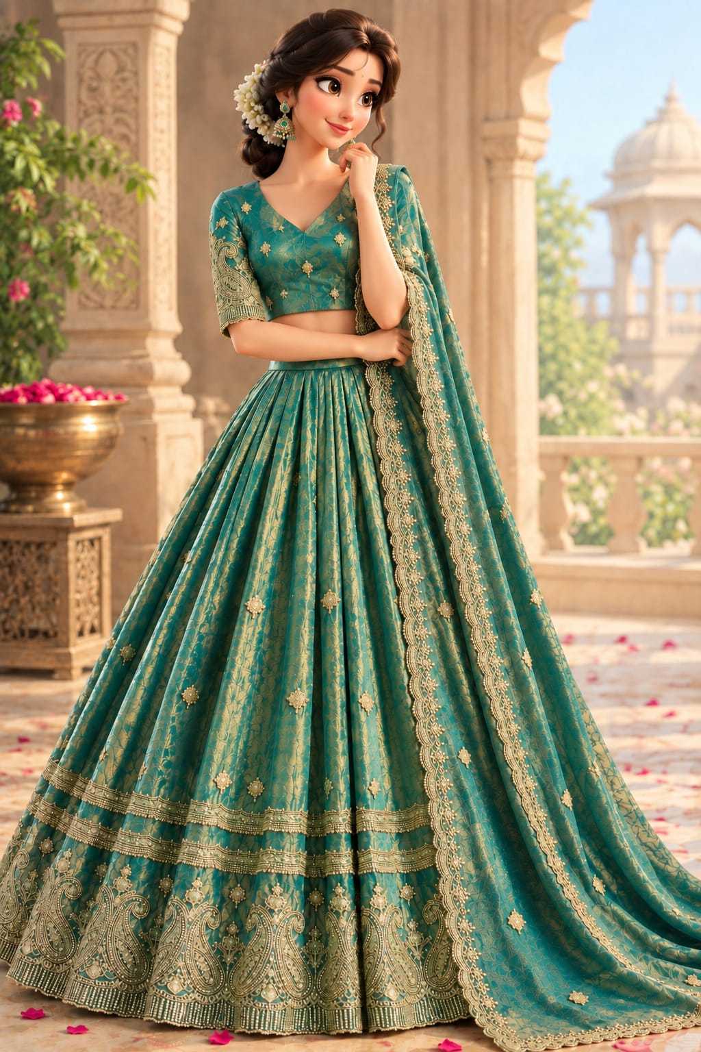 Space Silk Designer Lehenga in Purple