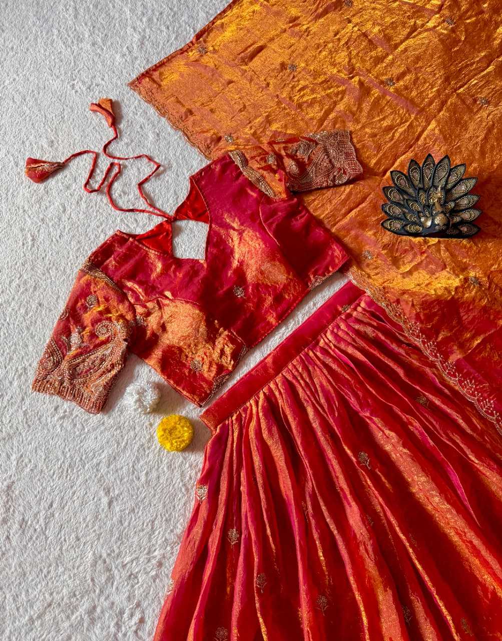 Space Silk Designer Lehenga in Purple