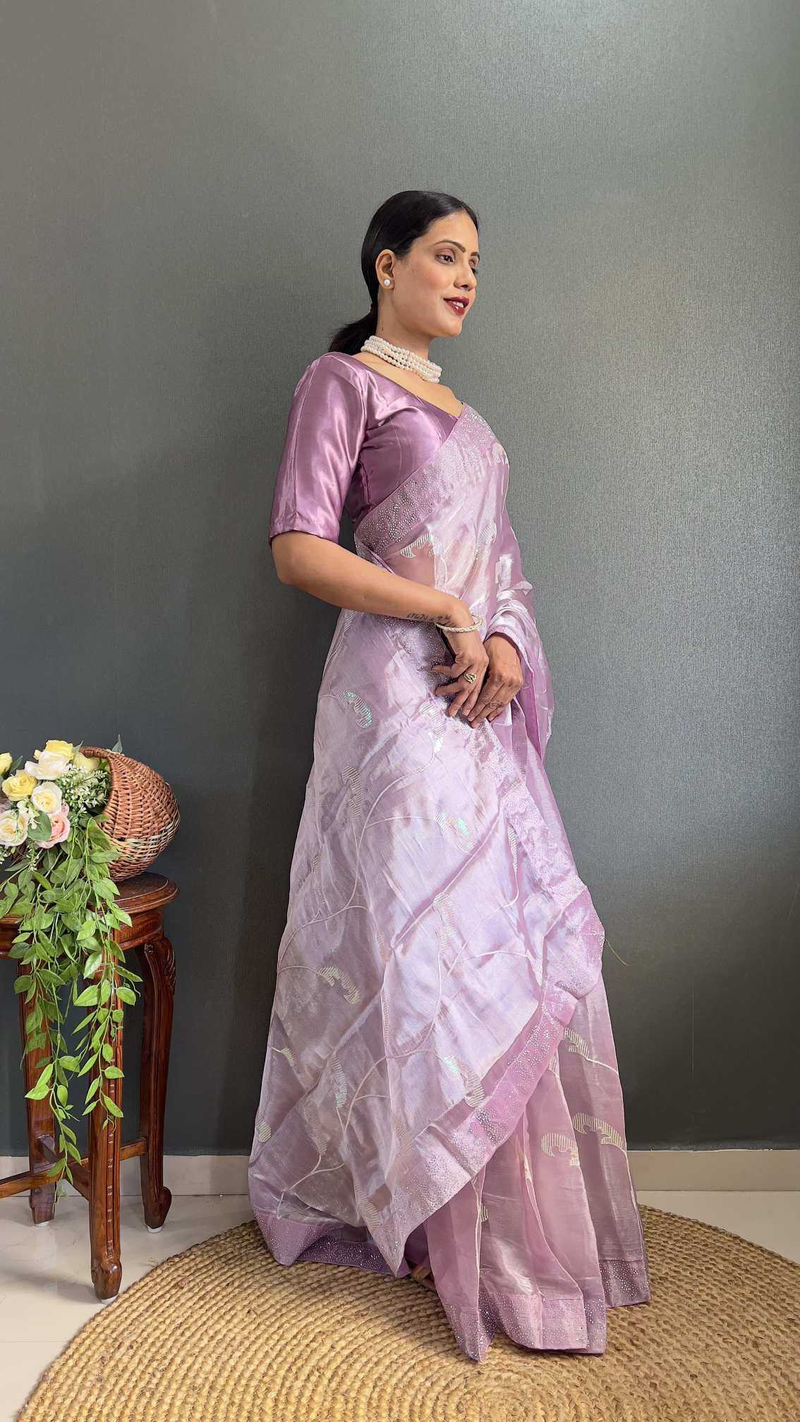 Burberry Silk Party Wear Saree