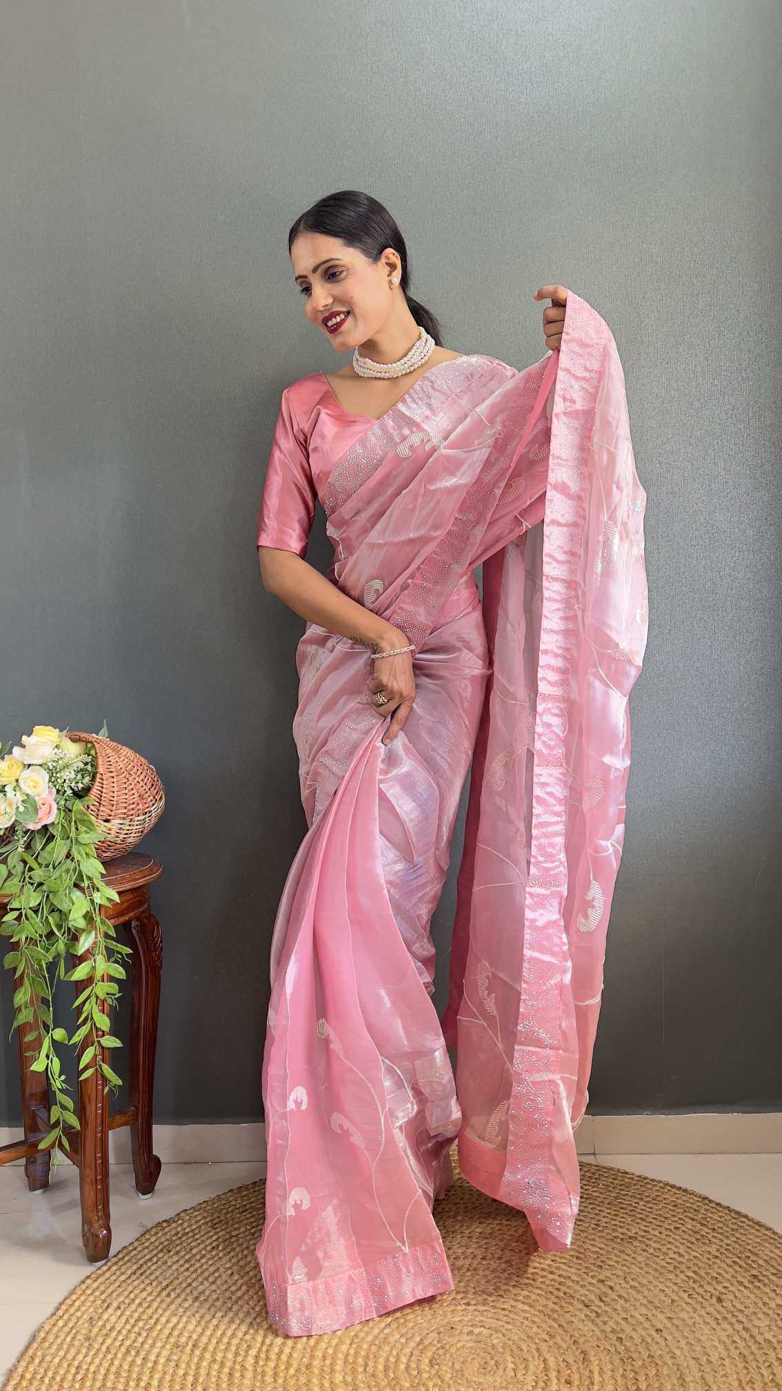 Burberry Silk Party Wear Saree