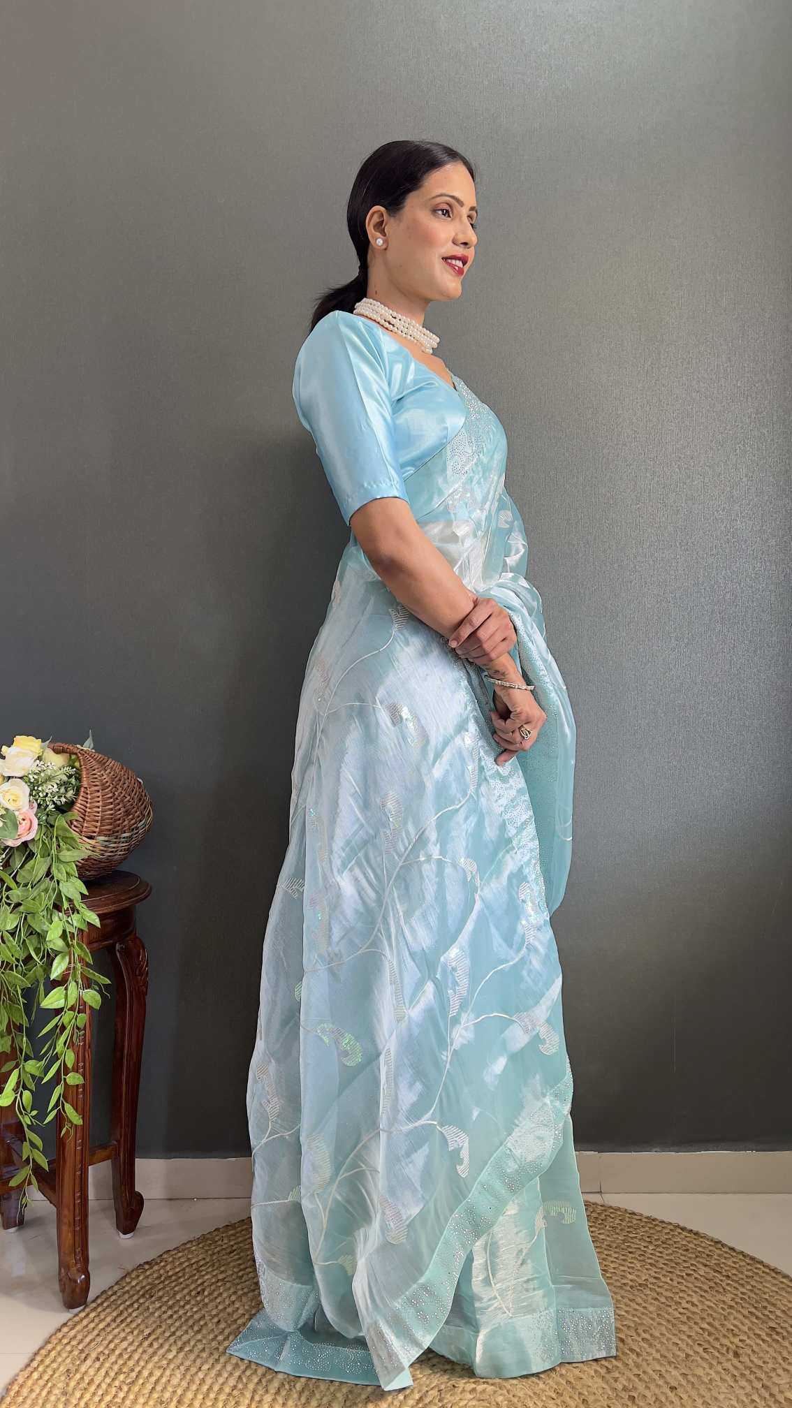Burberry Silk Party Wear Saree