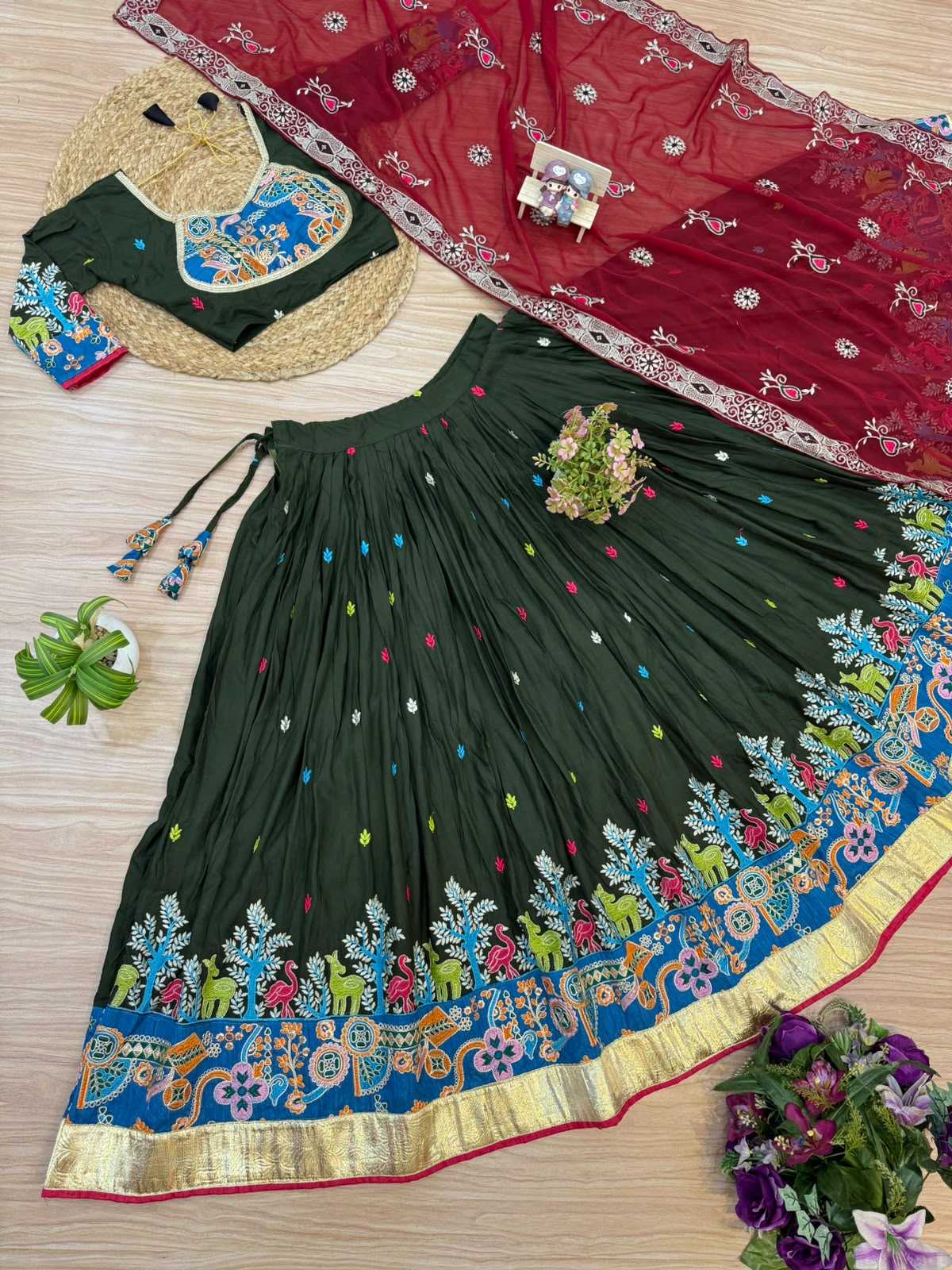 Rayon Embroidered Lehenga