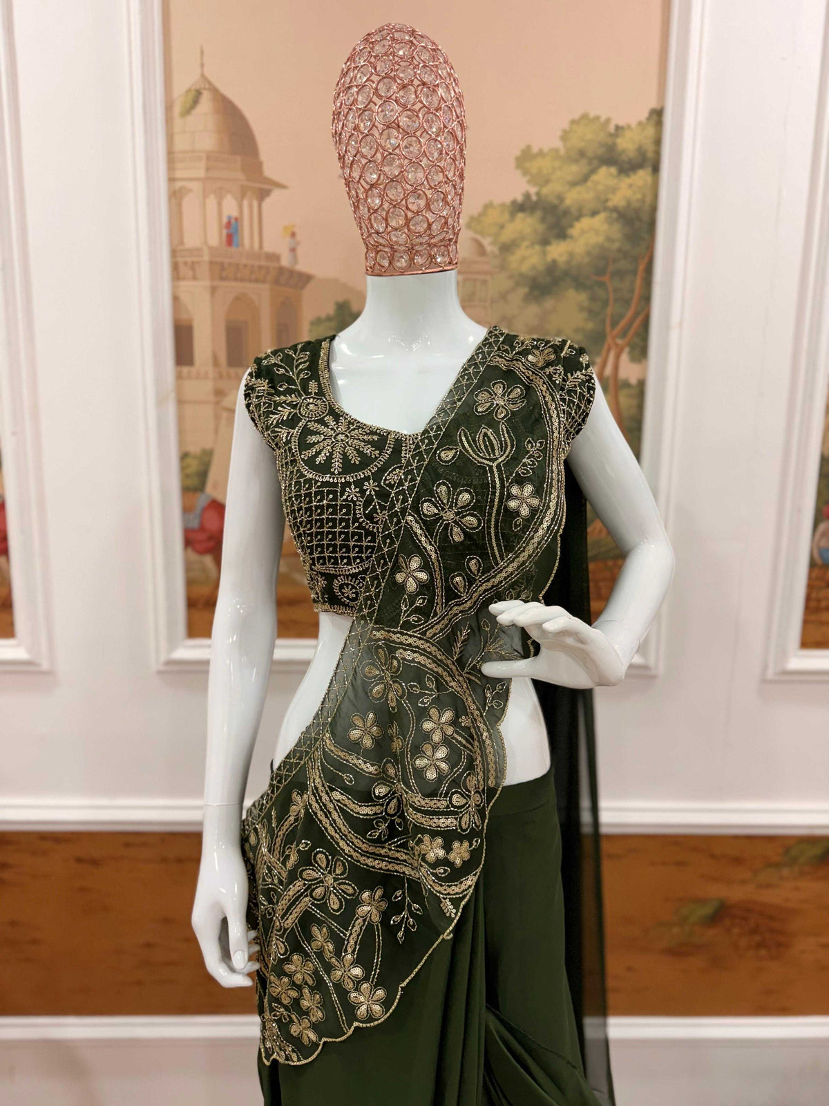 Rangoli Silk Designer Saree in Green