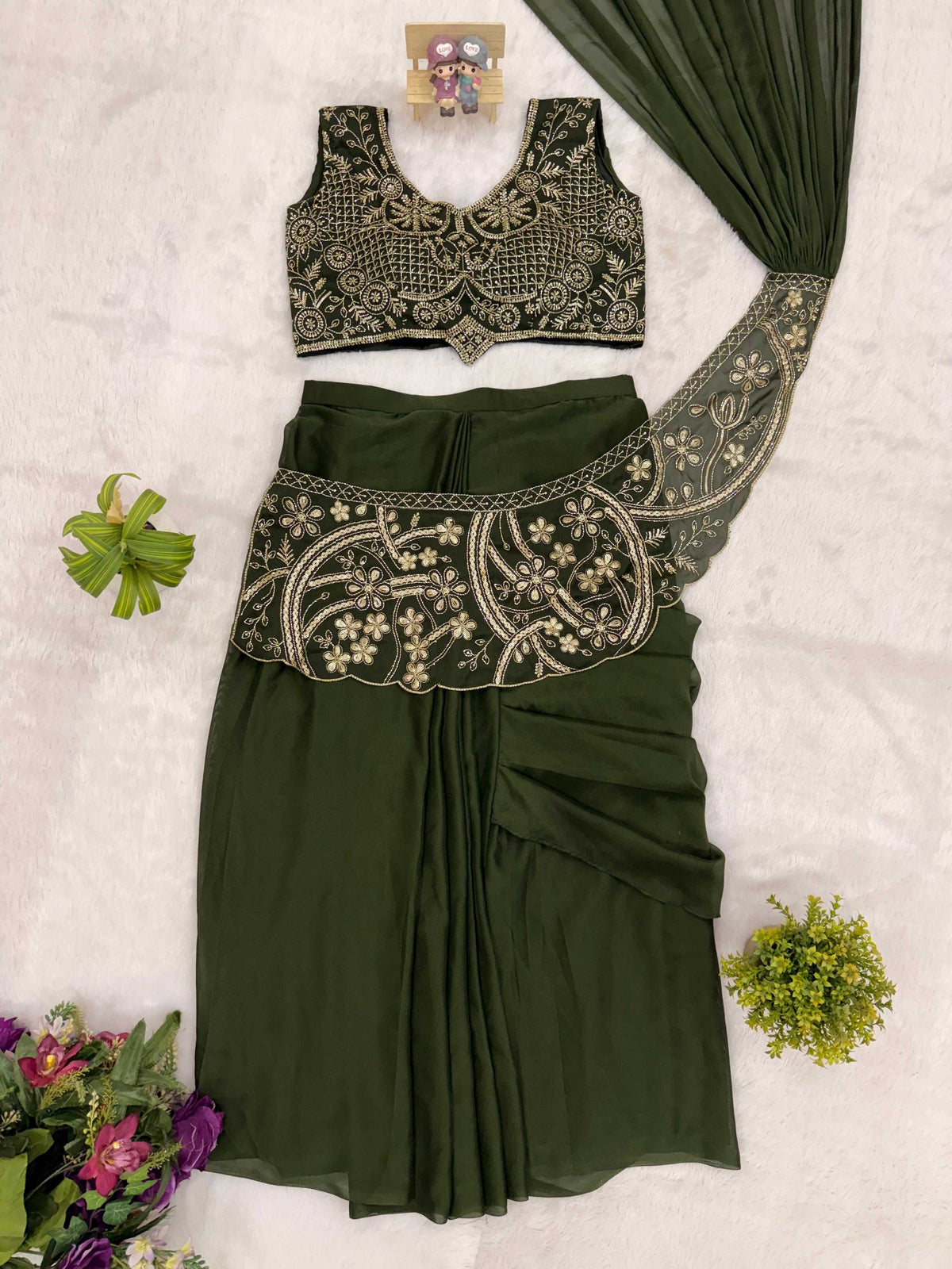 Rangoli Silk Designer Saree in Green