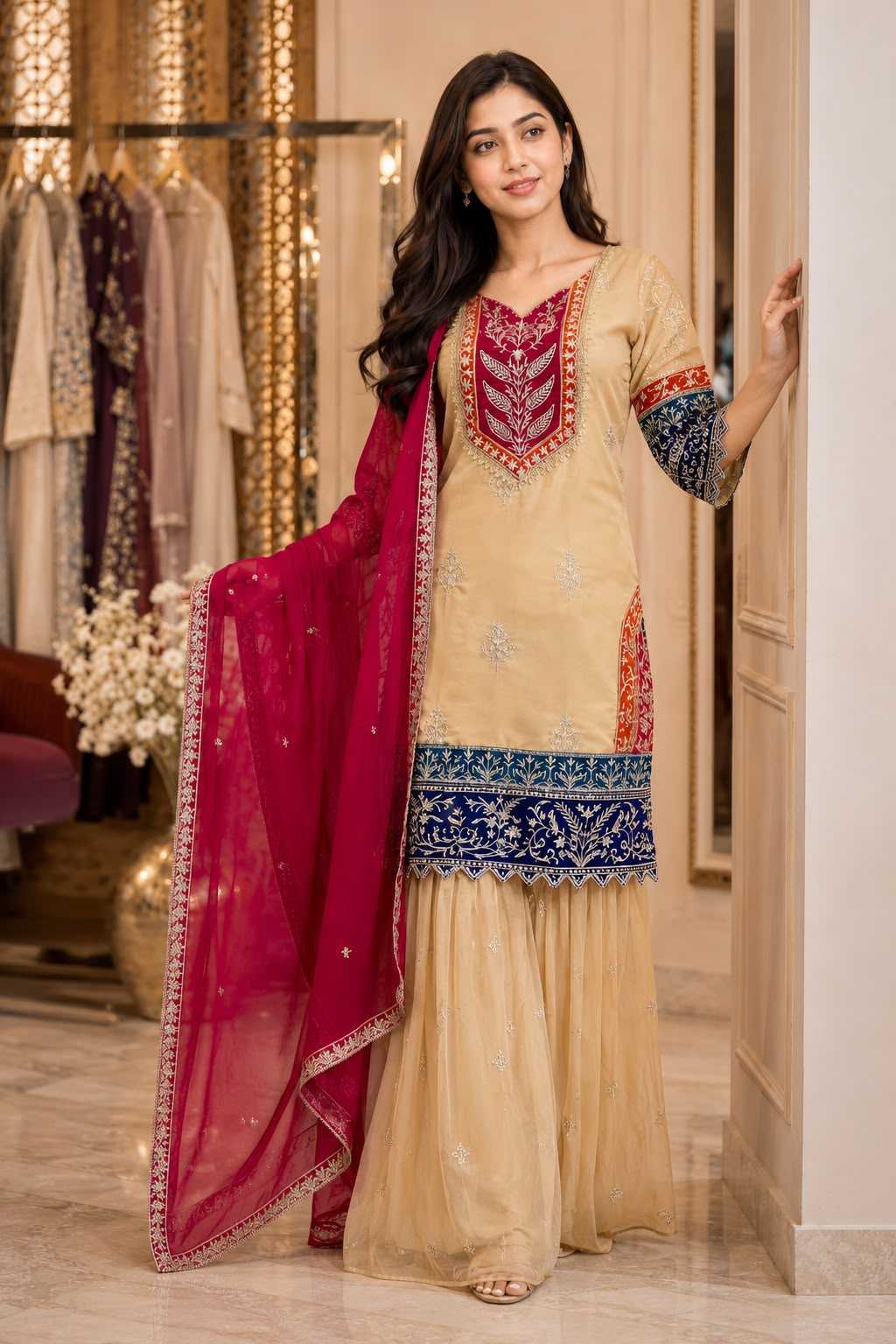 Rangoli Silk Georgette Kurti