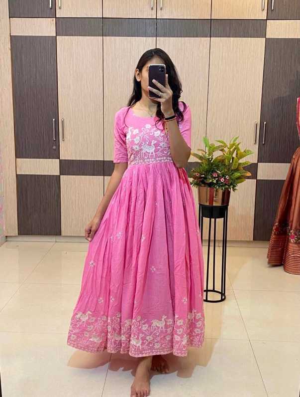 Pure Cotton Embroidered Gown
